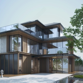 新中式独栋别墅3D模型下载